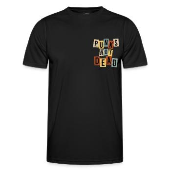 Rock Music Punk Rock Saying Punk is not dead - Men's Functional T-Shirt - black - Front - AI Model Male 178 dark (178cm)