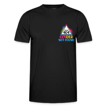 LGBT Pride Sentence Error 404 Gender not found - T-shirt sport Homme - noir - Devant - AI Model Male 178 dark (178cm)