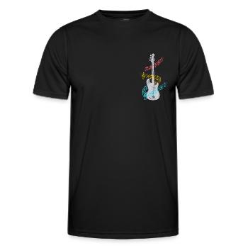 Basse guitare e-guitare - T-shirt sport Homme - noir - Devant - AI Model Male 178 dark (178cm)