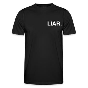 MENTEUR - MENTEUR - MENSONGE - FAUSSES NOUVELLES - T-shirt sport Homme - noir - Devant - AI Model Male 178 dark (178cm)