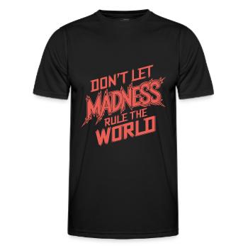 Stoppt den Wahnsinn - Männer Funktions-T-Shirt - Schwarz - Vorne - AI Model Male 178 dark (178cm)