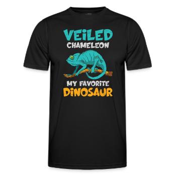 Veiled Chameleon My Favorite Dinosaur - Men's Functional T-Shirt - black - Front - AI Model Male 178 dark (178cm)
