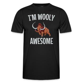 I'm Wooly Awesome Long Tusks Woolly Animals - Men's Functional T-Shirt - black - Front - AI Model Male 178 dark (178cm)