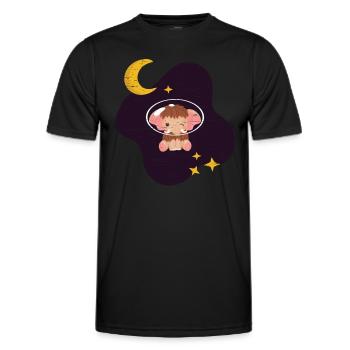 Mammoth In Space Long Tusks Woolly Animals - Men's Functional T-Shirt - black - Front - AI Model Male 178 dark (178cm)