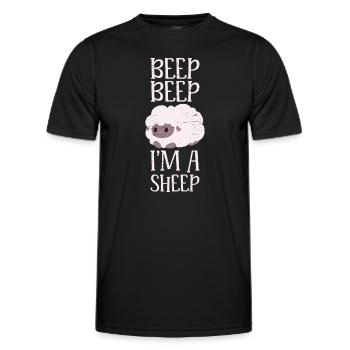 Piepton Piepton Ich bin ein Schaf Vieh Herde Farm Wolle - Männer Funktions-T-Shirt - Schwarz - Vorne - AI Model Male 178 dark (178cm)