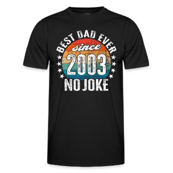 Bester Papa der Welt seit 2003 No Joke - Männer Funktions-T-Shirt - Schwarz - Vorne - AI Model Male 178 dark (178cm)
