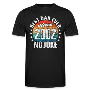 Bester Papa der Welt seit 2002 No Joke - Männer Funktions-T-Shirt - Schwarz - Vorne - AI Model Male 178 dark (178cm)