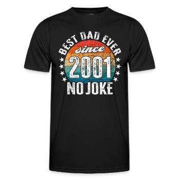 Best dad in the world since 2001 No Joke - Men's Functional T-Shirt - black - Front - AI Model Male 178 dark (178cm)