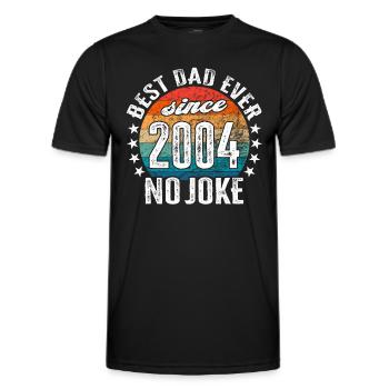 Bester Papa der Welt seit 2004 No Joke - Männer Funktions-T-Shirt - Schwarz - Vorne - AI Model Male 178 dark (178cm)