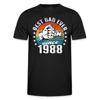 Bester Papa der Welt seit 1988 Vatertag - Männer Funktions-T-Shirt - Schwarz - Vorne - AI Model Male 178 dark (178cm)
