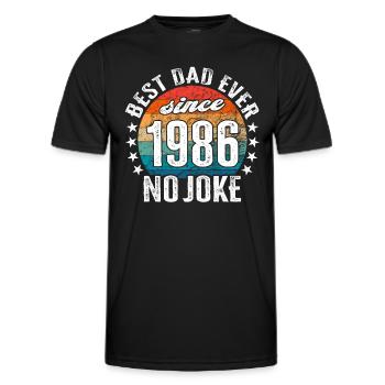 Bester Papa der Welt seit 1986 No Joke - Männer Funktions-T-Shirt - Schwarz - Vorne - AI Model Male 178 dark (178cm)