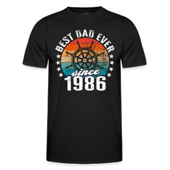 Best dad in the world since 1986 captain - Men's Functional T-Shirt - black - Front - AI Model Male 178 dark (178cm)