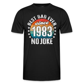 Bester Papa der Welt seit 1983 No Joke - Männer Funktions-T-Shirt - Schwarz - Vorne - AI Model Male 178 dark (178cm)