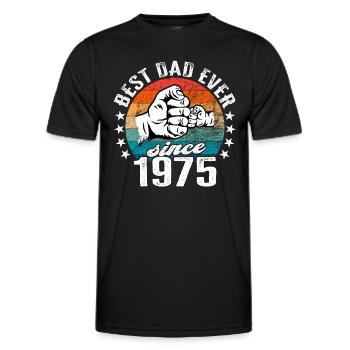 Meilleur père du monde depuis 1975 Fête des pères - T-shirt sport Homme - noir - Devant - AI Model Male 178 dark (178cm)