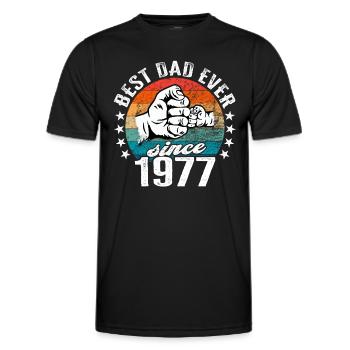 Bester Papa der Welt seit 1977 Vatertag - Männer Funktions-T-Shirt - Schwarz - Vorne - AI Model Male 178 dark (178cm)