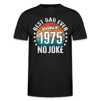 Meilleur père du monde depuis 1975 No Joke - T-shirt sport Homme - noir - Devant - AI Model Male 178 dark (178cm)