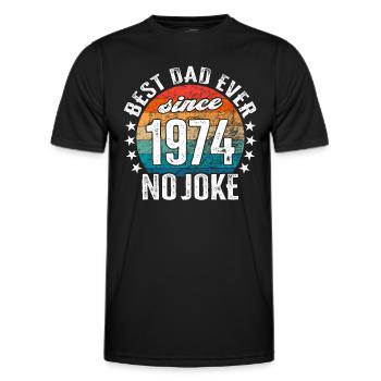 Meilleur père du monde depuis 1974 Pas de blague - T-shirt sport Homme - noir - Devant - AI Model Male 178 dark (178cm)