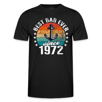 Bester Papa der Welt seit 1972 No Joke - Männer Funktions-T-Shirt - Schwarz - Vorne - AI Model Male 178 dark (178cm)
