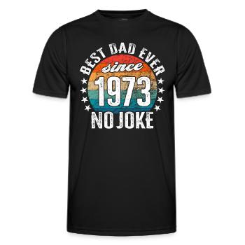Meilleur père du monde depuis 1973 Pas de blague - T-shirt sport Homme - noir - Devant - AI Model Male 178 dark (178cm)