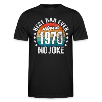 Best dad in the world since 1970 No Joke - Men's Functional T-Shirt - black - Front - AI Model Male 178 dark (178cm)