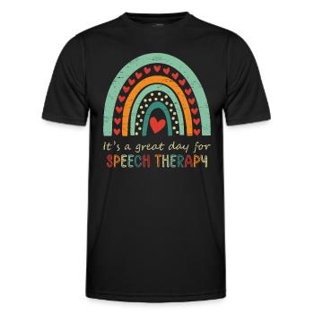 C’est un grand jour pour l’orthophonie - T-shirt sport Homme - noir - Devant - AI Model Male 178 dark (178cm)