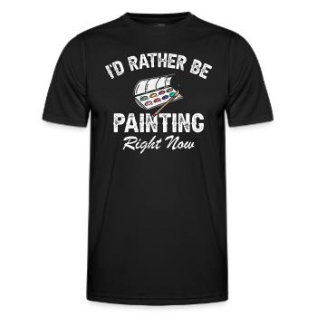 Je préfère peindre en ce moment - T-shirt sport Homme - noir - Devant - AI Model Male 178 dark (178cm)
