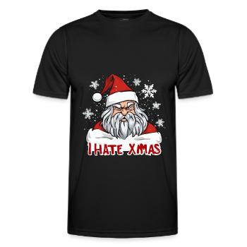 Ich hasse Weihnachten Lustig anti Weihnachten - Männer Funktions-T-Shirt - Schwarz - Vorne - AI Model Male 178 dark (178cm)