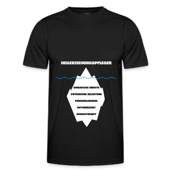 Heilerziehungspfleger HEP Eisberg - Männer Funktions-T-Shirt - Schwarz - Vorne - AI Model Male 178 dark (178cm)