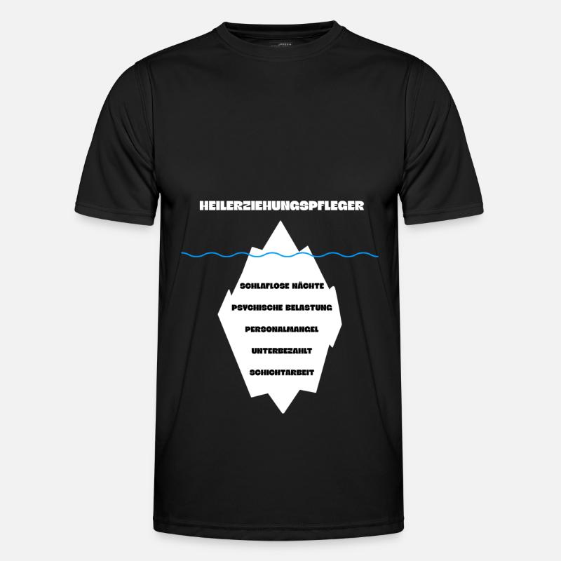 Heilerziehungspfleger HEP Eisberg - Männer Funktions-T-Shirt - Schwarz