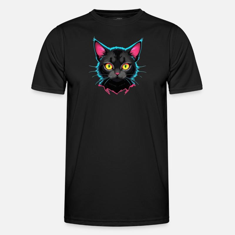 Neon Katzen Design Männer Funktions-T-Shirt