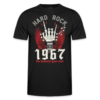 Hard Rock Musician 1967 55 years anniversary - Men's Functional T-Shirt - black - Front - AI Model Male 178 dark (178cm)