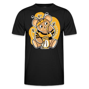 BEAR NIBBLES HONEY SWEET BEEKEEPER DESIGN - Men's Functional T-Shirt - black - Front - AI Model Male 178 dark (178cm)