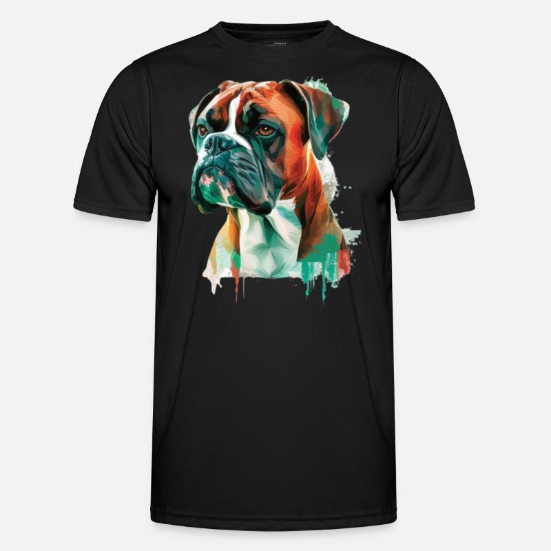 Deutscher Boxer Hund Wasserfarbe Design Männer Funktions-T-Shirt