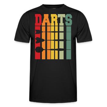 COOLES DESIGN FÜR DARTSPIELER - Männer Funktions-T-Shirt - Schwarz - Vorne - AI Model Male 178 dark (178cm)