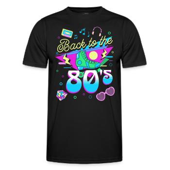 Return of the 80s Vintage Retro Nostalgia 1980 - Men's Functional T-Shirt - black - Front - AI Model Male 178 dark (178cm)