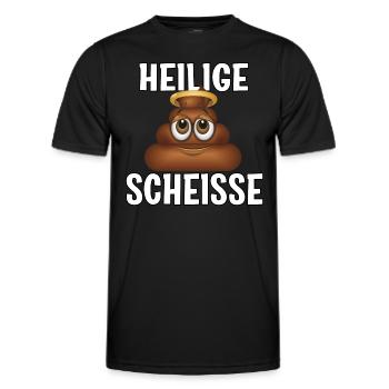 Heiligige Scheisse - Männer Funktions-T-Shirt - Schwarz - Vorne - AI Model Male 178 dark (178cm)
