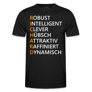 Richard Name Geschenk - Männer Funktions-T-Shirt - Schwarz - Vorne - AI Model Male 178 dark (178cm)
