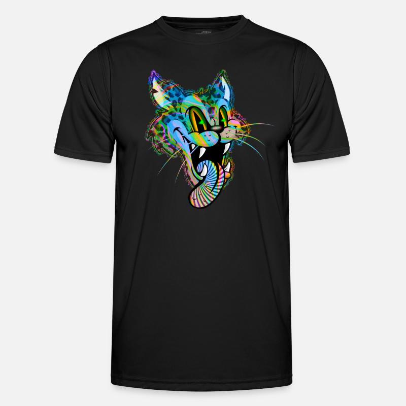 Leopard Comic Psychedelic - Men's Functional T-Shirt - black