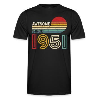 1951 Geschenk Geburtstag Jahrgang Spruch - Männer Funktions-T-Shirt - Schwarz - Vorne - AI Model Male 178 dark (178cm)
