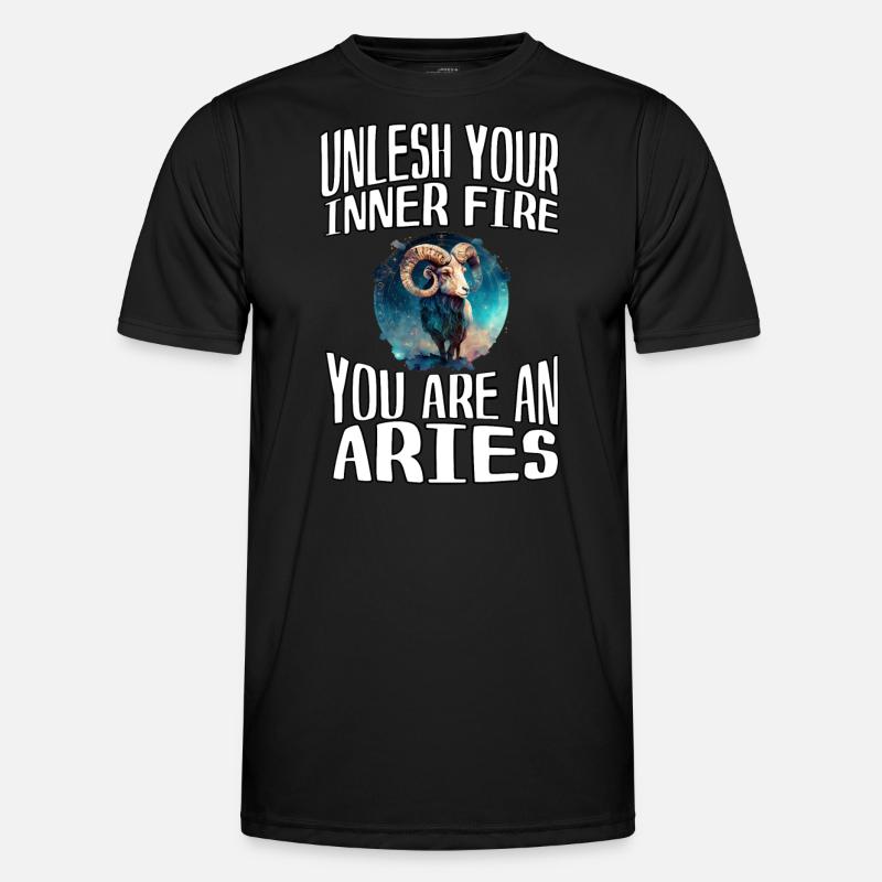 befreie dein Feuer, du bist ein Aries Männer Funktions-T-Shirt