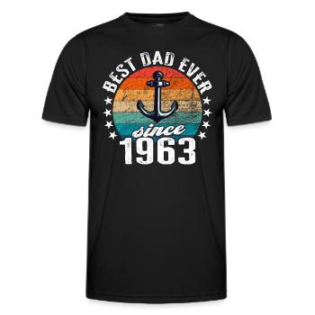 Bester Papa der Welt seit 1963 Anker - Männer Funktions-T-Shirt - Schwarz - Vorne - AI Model Male 178 dark (178cm)