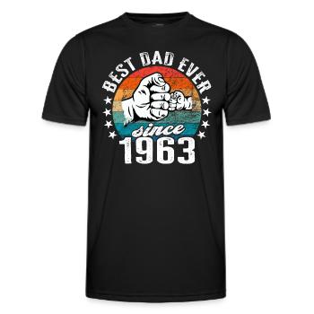 Bester Papa der Welt seit 1963 Vatertag - Männer Funktions-T-Shirt - Schwarz - Vorne - AI Model Male 178 dark (178cm)