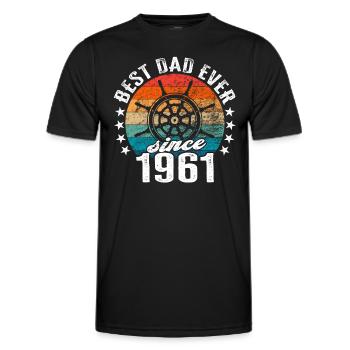 Best dad in the world Captain since 1961 - Men's Functional T-Shirt - black - Front - AI Model Male 178 dark (178cm)