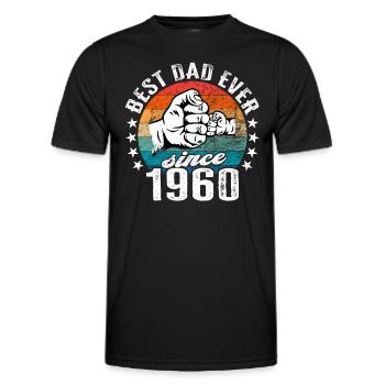 Bester Papa der Welt seit 1960 Vatertag - Männer Funktions-T-Shirt - Schwarz - Vorne - AI Model Male 178 dark (178cm)