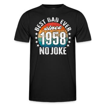 Bester Papa der Welt seit 1958 No Joke - Männer Funktions-T-Shirt - Schwarz - Vorne - AI Model Male 178 dark (178cm)
