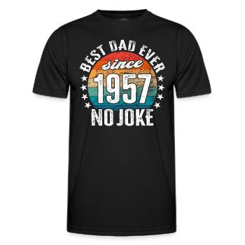 Bester Papa der Welt seit 1957 No Joke - Männer Funktions-T-Shirt - Schwarz - Vorne - AI Model Male 178 dark (178cm)