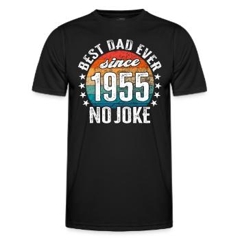 Bester Papa der Welt seit 1955 No Joke - Männer Funktions-T-Shirt - Schwarz - Vorne - AI Model Male 178 dark (178cm)