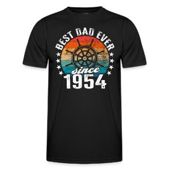 Best dad in the world since 1954 captain - Men's Functional T-Shirt - black - Front - AI Model Male 178 dark (178cm)