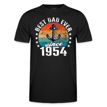 World's Best Dad Since 1954 Anchor - Men's Functional T-Shirt - black - Front - AI Model Male 178 dark (178cm)