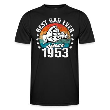 Meilleur papa du monde depuis 1953 Fête des pères - T-shirt sport Homme - noir - Devant - AI Model Male 178 dark (178cm)